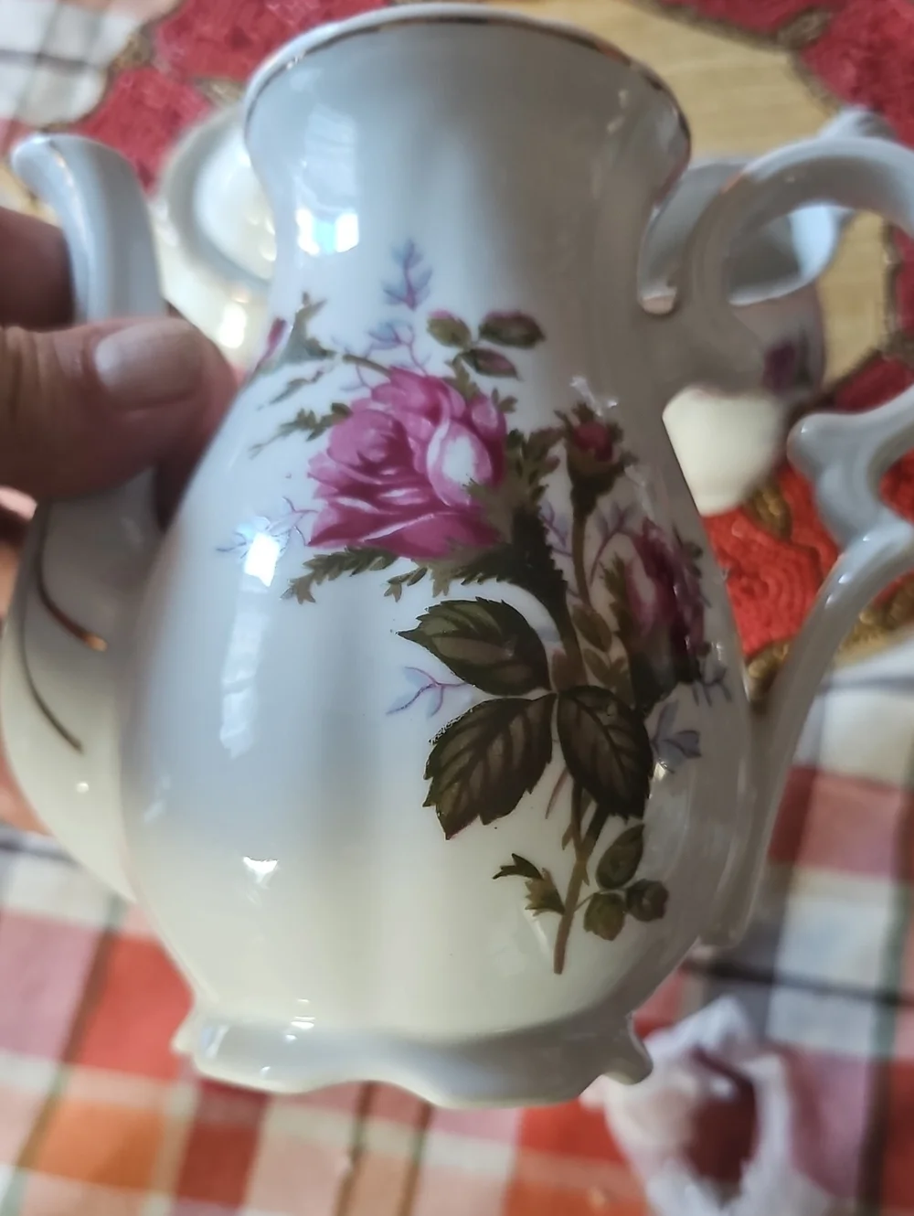 1960 Moss Rose Tea Set Vintage Floral Porcelain Tea Set -